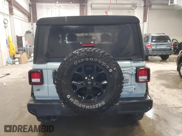 2023 Jeep Wrangler Sport with VIN 1C4HJXAG7PW617021, listed as a Copart auction lot 59928305 with 8,503 mi miles and Salvage title. Bid and sale history available at DreamBid. Image 6.
