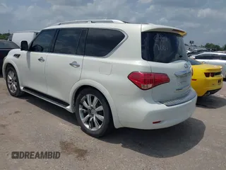 2012 Infiniti QX56 7-passenger with VIN JN8AZ2NF0C9517001, listed as a IAAI auction lot 42101650 with 225,257 mi miles. Bid and sale history available at carsss.com. Image 3.