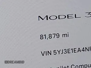 2022 Tesla Model 3 with VIN 5YJ3E1EA4NF187113, listed as a IAAI auction lot 41712331 with 81,879 mi miles and . Bid and sale history available at DreamBid. Image 16.