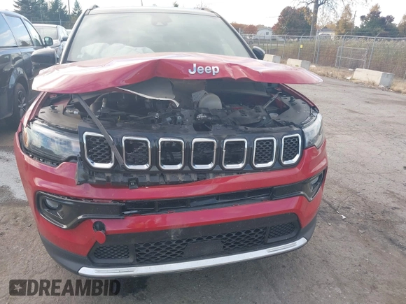 2023 Jeep Compass (RED) Edition with VIN 3C4NJDCN9PT551512, listed as a IAAI auction lot 40638010 with 28,096 mi miles and . Bid and sale history available at carsss.com. Image 6.