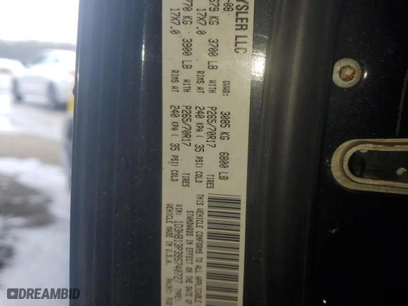 2009 Dodge Ram 1500 TRX with VIN 1D3HB13P39S740727, listed as a Copart auction lot 51273715 with 183,741 mi miles and Salvage Title. Bid and sale history available at carsss.com. Image 12.