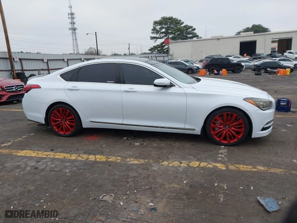 2015 Hyundai Genesis 5.0L with VIN KMHGN4JF9FU030122, listed as a IAAI auction lot 41166461 with 120,230 mi miles. Bid and sale history available at carsss.com. Image 14.