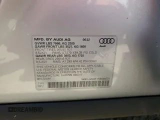 2022 Audi e-tron Premium Plus z VIN WA1LAAGE1NB046721, wystawiony jako Copart lot #60505985 z przebiegiem 23 143 mil mil oraz Szkoda całkowita • Salvage title. Historia ofert i sprzedaży dostępna na DreamBid. Obrazek 14.