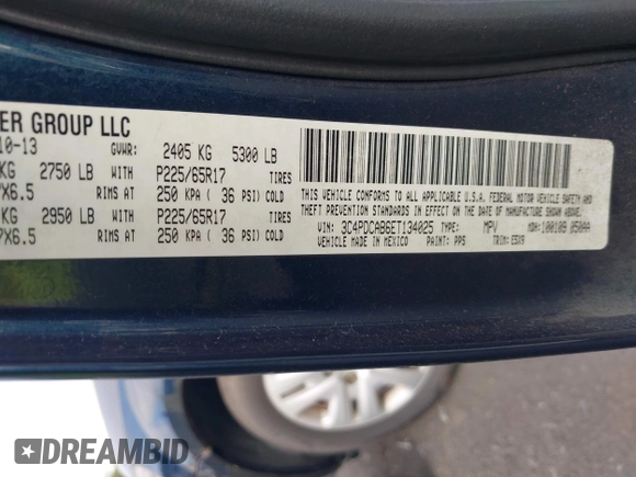 2014 Dodge Journey American Value with VIN 3C4PDCAB6ET134025, listed as a IAAI auction lot 42648835 with 202,474 mi miles and . Bid and sale history available at DreamBid. Image 9.