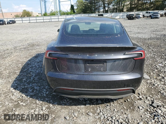 2025 Tesla Model 3 Long Range with VIN 5YJ3E1EA1SF904045, listed as a Copart auction lot 55382675 with 6,270 mi miles and Salvage title. Bid and sale history available at DreamBid. Image 6.