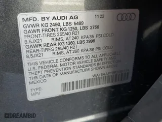 2024 Audi Q5 Sportback S line Premium Plus with VIN WA15AAFY9R2051174, listed as a Copart auction lot 74029684 with 8,580 mi miles and Salvage Title. Bid and sale history available at carsss.com. Image 16.