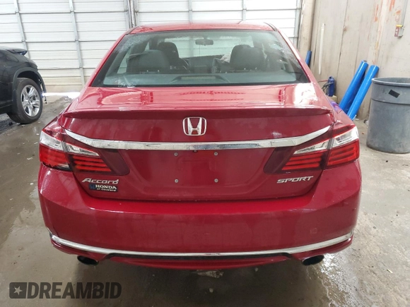 2017 Honda Accord Sedan Sport with VIN 1HGCR2F56HA191402, listed as a Copart auction lot 53329205 with 39,363 mi miles and Salvage Title. Bid and sale history available at carsss.com. Image 6.