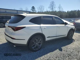 2022 Acura MDX w/A-Spec Package with VIN 5J8YE1H02NL032874, listed as a Copart auction lot 46154755 with 0 mi miles and Salvage Title. Bid and sale history available at carsss.com. Image 3.