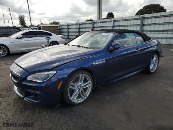 2017 BMW 6 Series 640i with VIN WBA6F1C52HGT83459, listed as a Copart auction lot 87805735 with 18,516 mi miles and Salvage Title. Bid and sale history available at carsss.com. Image 1.