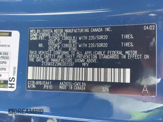 2022 Lexus NX 350h Premium с VIN 2T2GKCEZ9NC001397, выставлен на аукционе IAAI как лот 41882313 с пробегом 54 383 миль миль и . История ставок и продаж доступна на DreamBid. Изображение 9.