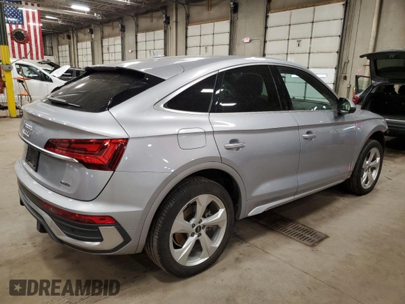 2023 Audi Q5 Sportback S line Premium Plus with VIN WA15AAFY3P2154281, listed as a Copart auction lot 49456025 with 19,896 mi miles and Salvage title. Bid and sale history available at DreamBid. Image 3.