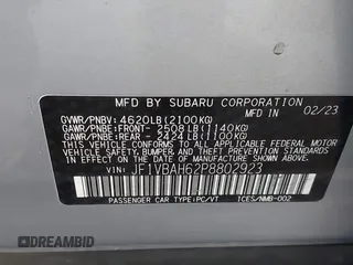 2023 Subaru WRX Premium with VIN JF1VBAH62P8802923, listed as a IAAI auction lot 42482169 with 26,113 mi miles and . Bid and sale history available at DreamBid. Image 9.