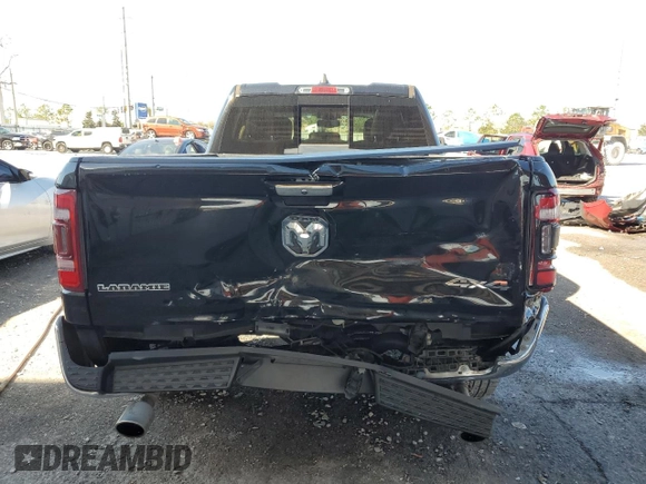 2020 Ram 1500 Laramie with VIN 1C6SRFDTXLN142456, listed as a Copart auction lot 43264155 with 57,661 mi miles and Salvage Title. Bid and sale history available at carsss.com. Image 6.