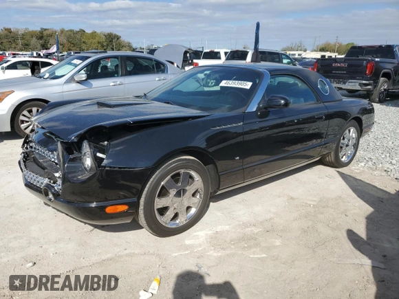 2004 Ford Thunderbird Deluxe z VIN 1FAHP60A74Y112611, wystawiony jako Copart lot #46393905 z przebiegiem 41 120 mil mil oraz Szkoda całkowita • Salvage title. Historia ofert i sprzedaży dostępna na DreamBid. Obrazek 1.