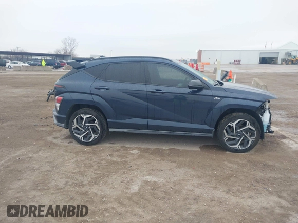 2024 Hyundai Kona N Line with VIN KM8HACA31RU055035, listed as a IAAI auction lot 41593771 with 7,730 mi miles and . Bid and sale history available at carsss.com. Image 14.