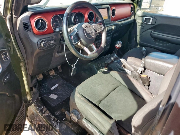 2021 Jeep Wrangler Rubicon with VIN 1C4HJXCG4MW787846, listed as a Copart auction lot 58221835 with 25,729 mi miles and Salvage title. Bid and sale history available at DreamBid. Image 8.