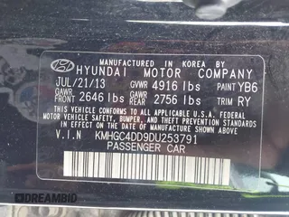 2013 Hyundai Genesis 3.8L z VIN KMHGC4DD9DU253791, wystawiony jako IAAI lot #42174577 z przebiegiem 162 259 mil mil oraz . Historia ofert i sprzedaży dostępna na DreamBid. Obrazek 9.