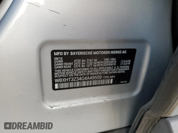 2016 BMW X1 xDrive28i with VIN WBXHT3Z34G4A49509, listed as a Copart auction lot 52992105 with 83,619 mi miles and Salvage Title. Bid and sale history available at carsss.com. Image 13.