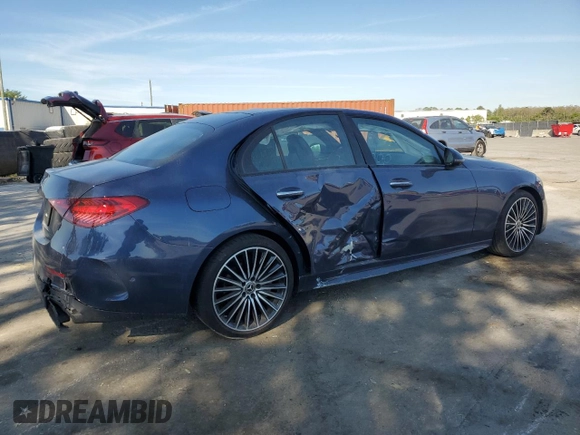 2024 Mercedes-Benz C 300 with VIN W1KAF4GB6RR172565, listed as a Copart auction lot 49794055 with 31,308 mi miles and Salvage Title. Bid and sale history available at carsss.com. Image 3.