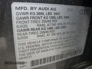 2023 Audi Q5 S line Premium Plus with VIN WA1E2AFY4P2081757, listed as a Copart auction lot 62160445 with 17,676 mi miles and Salvage title. Bid and sale history available at DreamBid. Image 14.
