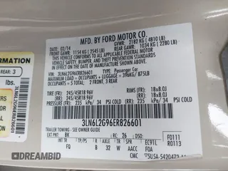 2014 Lincoln MKZ с VIN 3LN6L2G96ER826601, выставлен на аукционе IAAI как лот 41844586 с пробегом 66 923 миль миль и . История ставок и продаж доступна на DreamBid. Изображение 9.