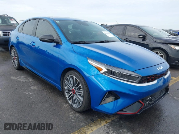 2022 Kia Forte GT with VIN 3KPF44AC1NE464699, listed as a IAAI auction lot 40966852 with 51,562 mi miles. Bid and sale history available at carsss.com. Image 1.