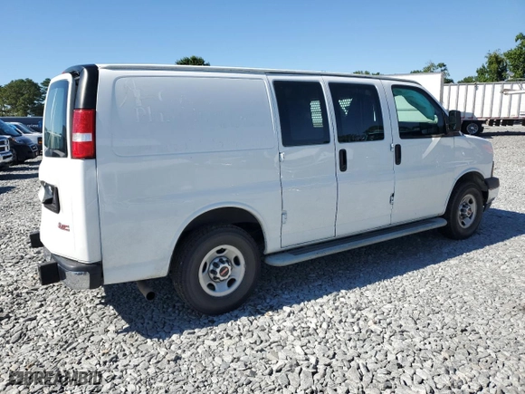 2019 GMC Savana Cargo Van with VIN 1GTW7AFGXK1316440, listed as a Copart auction lot 57411764 with 60,298 mi miles and Salvage Title. Bid and sale history available at carsss.com. Image 3.