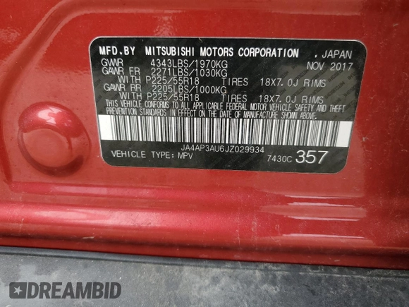 2018 Mitsubishi Outlander ES z VIN JA4AP3AU6JZ029934, wystawiony jako Copart lot #56676635 z przebiegiem 77 354 mil mil oraz Czysty tytuł • Clean title. Historia ofert i sprzedaży dostępna na DreamBid. Obrazek 14.