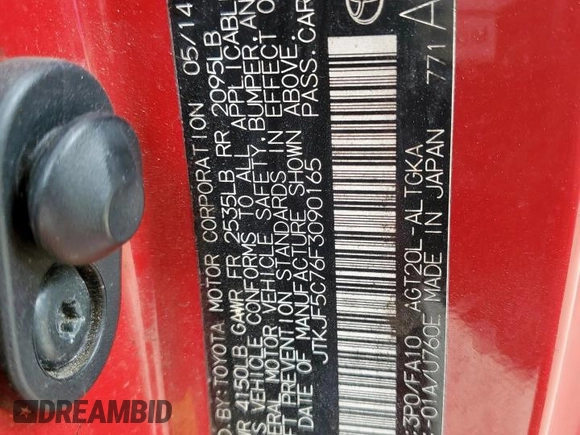 2015 Scion tC z VIN JTKJF5C76F3090165, wystawiony jako Copart lot #58074285 z przebiegiem 200 103 mil mil oraz Szkoda całkowita • Salvage title. Historia ofert i sprzedaży dostępna na DreamBid. Obrazek 13.