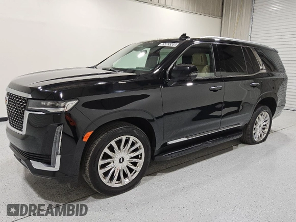 2023 Cadillac Escalade 4WD Premium Luxury z VIN 1GYS4BKL3PR366857, wystawiony jako Copart lot #55865505 z przebiegiem 44 383 mil mil oraz Tytuł czysty. Historia ofert i sprzedaży dostępna na DreamBid. Obrazek 1.
