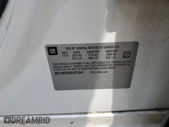 2014 Cadillac XTS Luxury z VIN 2G61M5S38E9215641, wystawiony jako Copart lot #53188695 z przebiegiem 97 431 mil mil oraz Szkody całkowita. Historia ofert i sprzedaży dostępna na DreamBid. Obrazek 12.