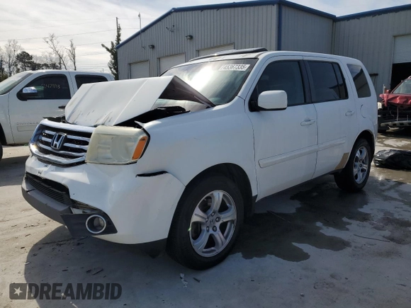 2012 Honda Pilot EX-L with VIN 5FNYF3H55CB033259, listed as a Copart auction lot 45367335 with 207,841 mi miles and Salvage Title. Bid and sale history available at DreamBid. Image 1.