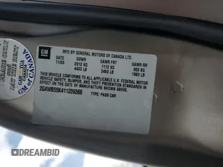 2001 Buick Regal LS с VIN 2G4WB55K411209366, выставлен на аукционе Copart как лот 58963615 с пробегом 152 429 миль миль и Списание • Salvage title. История ставок и продаж доступна на DreamBid. Изображение 12.