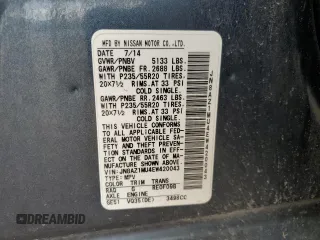 2014 Nissan Murano SL with VIN JN8AZ1MU4EW420043, listed as a Copart auction lot 50423395 with 162,413 mi miles and Salvage Title. Bid and sale history available at carsss.com. Image 15.
