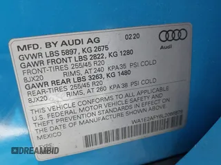 2020 Audi Q5 Premium Plus с VIN WA1E2AFY6L2066879, выставлен на аукционе IAAI как лот 41705087 с пробегом 66 464 миль миль и . История ставок и продаж доступна на DreamBid. Изображение 9.