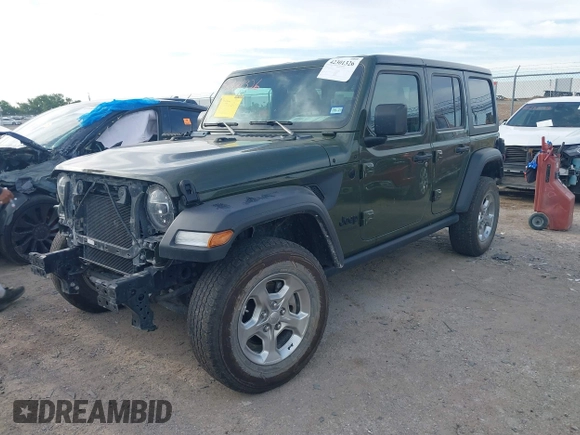2021 Jeep Wrangler Unlimited Sport S with VIN 1C4HJXDN6MW669228, listed as a IAAI auction lot 42301326 with 64,503 mi miles and . Bid and sale history available at DreamBid. Image 2.