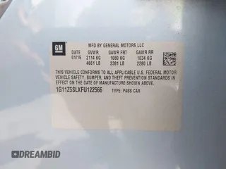 2015 Chevrolet Impala LS с VIN 1G11Z5SLXFU122566, выставлен на аукционе IAAI как лот 42341833 с пробегом 98 981 миль миль и . История ставок и продаж доступна на DreamBid. Изображение 9.