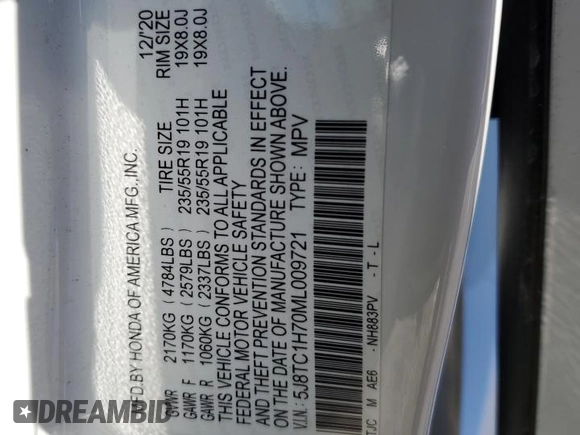 2021 Acura RDX w/Advance Package with VIN 5J8TC1H70ML009721, listed as a Copart auction lot 45883515 with 31,868 mi miles and Salvage Title. Bid and sale history available at carsss.com. Image 16.