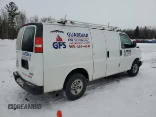 2016 GMC Savana Cargo Van with VIN 1GTW7AFF7G1308228, listed as a Copart auction lot 42182655 with 168,776 mi miles and Salvage Title. Bid and sale history available at carsss.com. Image 3.