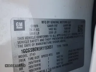 2017 Chevrolet Colorado 2WD WT z VIN 1GCGSBEN5H1153651, wystawiony jako Copart lot #67910024 z przebiegiem 73 191 mil mil oraz Szkoda całkowita • Salvage title. Historia ofert i sprzedaży dostępna na DreamBid. Obrazek 12.