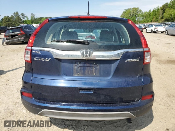 2015 Honda CR-V LX with VIN 2HKRM4H3XFH630489, listed as a Copart auction lot 54095235 with 111,231 mi miles and Salvage Title. Bid and sale history available at DreamBid. Image 6.