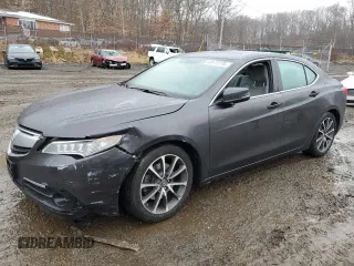 2015 Acura TLX V6 Advance with VIN 19UUB3F75FA000744, listed as a Copart auction lot 43177775 with 94,576 mi miles and Salvage Title. Bid and sale history available at carsss.com. Image 1.