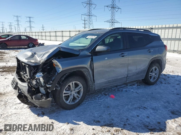 2021 GMC Terrain SLE with VIN 3GKALTEV4ML361696, listed as a Copart auction lot 46152475 with 15,452 mi miles and Salvage Title. Bid and sale history available at carsss.com. Image 1.