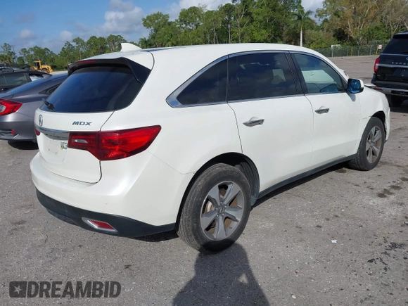 2016 Acura MDX with VIN 5FRYD3H24GB004738, listed as a IAAI auction lot 41571742 with 50,007 mi miles. Bid and sale history available at carsss.com. Image 4.