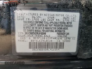 2024 Nissan Versa S с VIN 3N1CN8DV2RL910349, выставлен на аукционе Copart как лот 59301845 с пробегом 16 297 миль миль и Чистый • Clean title. История ставок и продаж доступна на DreamBid. Изображение 12.