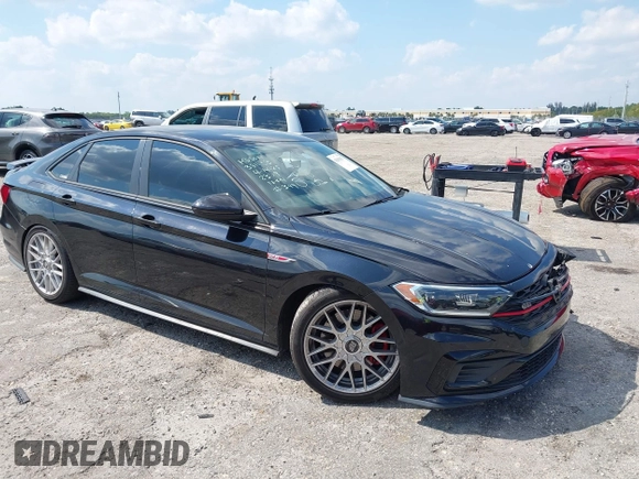 2019 Volkswagen Jetta GLI S with VIN 3VW5T7BU9KM142379, listed as a IAAI auction lot 42056617 with 77,283 mi miles and . Bid and sale history available at DreamBid. Image 1.