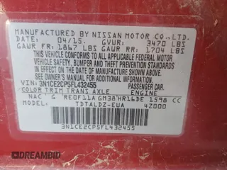 2015 Nissan Note S Plus с VIN 3N1CE2CP5FL432455, выставлен на аукционе Copart как лот 53910815 с пробегом 133 179 миль миль и Списание • Salvage title. История ставок и продаж доступна на DreamBid. Изображение 12.