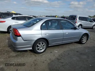 2004 Honda Civic EX with VIN 2HGES26894H502338, listed as a Copart auction lot 53356485 with 129,593 mi miles and Salvage Title. Bid and sale history available at carsss.com. Image 3.