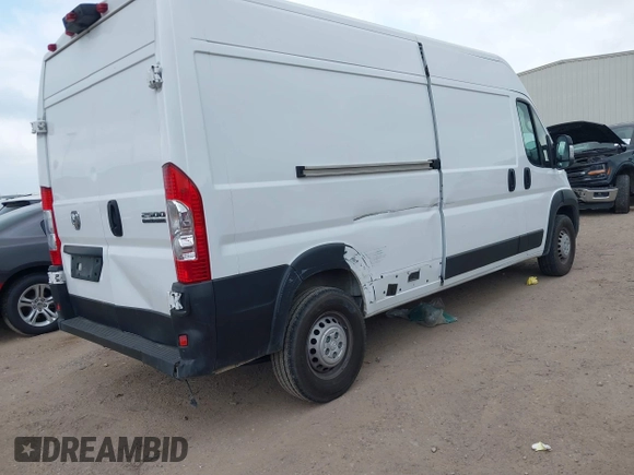 2024 Ram ProMaster Cargo Tradesman with VIN 3C6LRVDG1RE132283, listed as a IAAI auction lot 41938357 with 31,413 mi miles and . Bid and sale history available at DreamBid. Image 4.