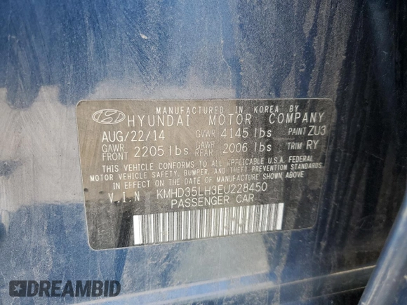 2014 Hyundai Elantra GT with VIN KMHD35LH3EU228450, listed as a Copart auction lot 68091244 with 0 mi miles and Salvage Title. Bid and sale history available at carsss.com. Image 13.